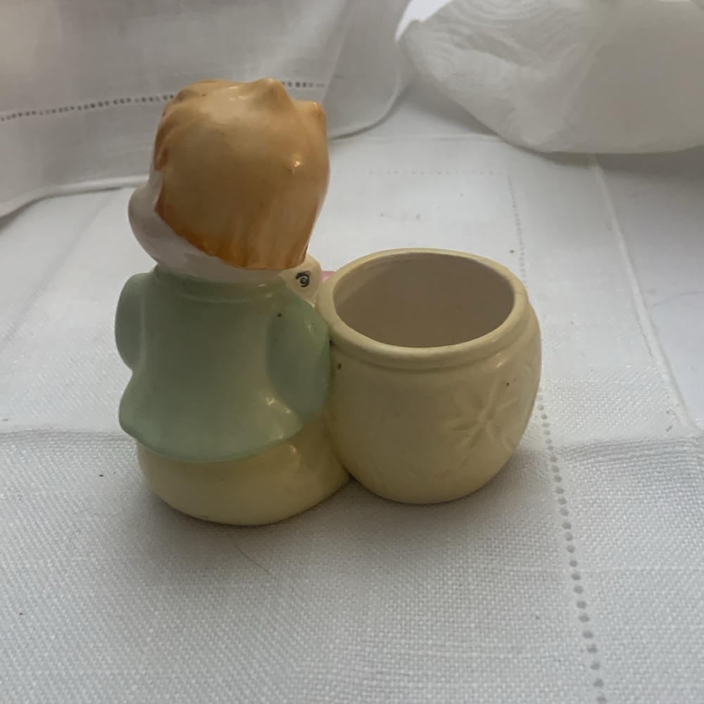 Child Duck Vase Small Planter Trinket Dish Vintage Occupied Japan - Picture 3 of 5